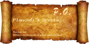 Plancsák Orsika névjegykártya